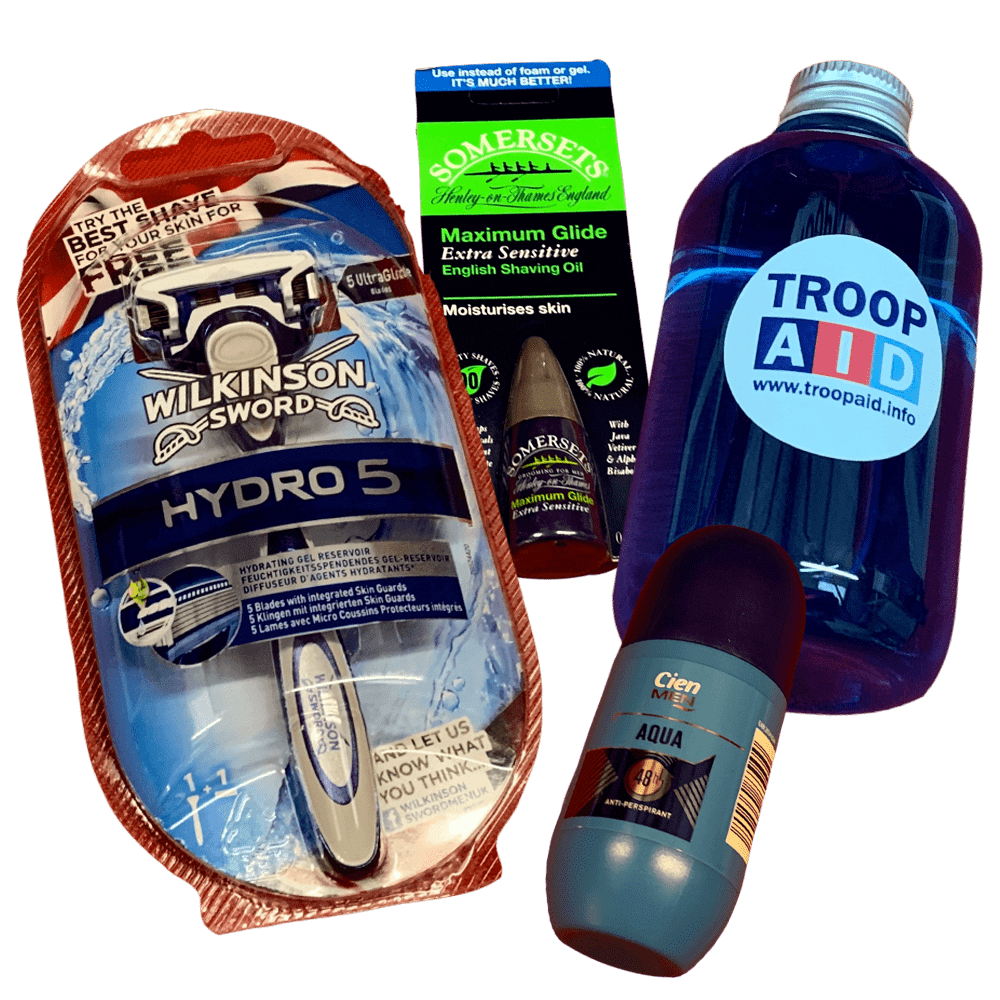 Toiletries, deodorant & shaving kit