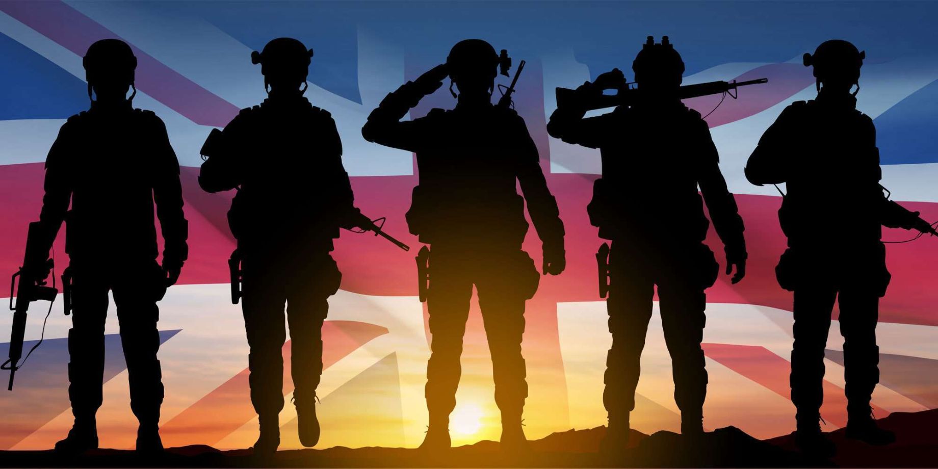 Soilders with Union Jack