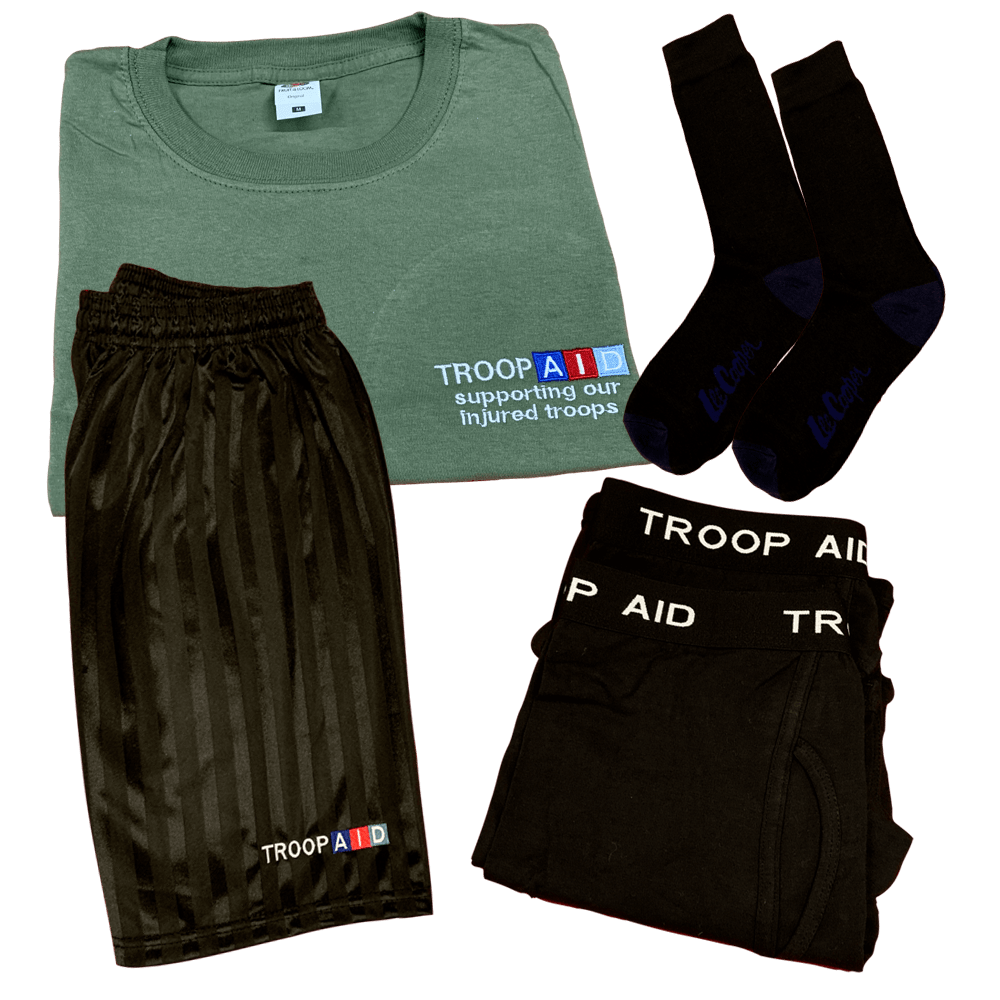 T-shirt, shorts,<br>underwear & socks